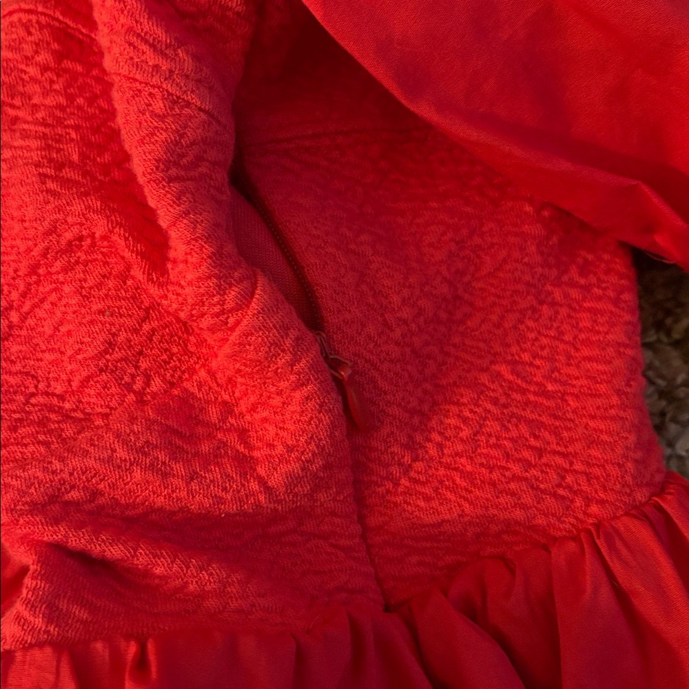 Maeve Anthropologie Red Mini Dress with Puff Sleeves - Picture 8 of 13
